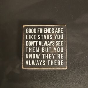 Primitives by Kathy Black and White Friendship Quote Box